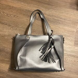 Silver shoulder bag